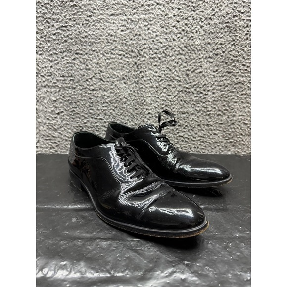 SuitSupply Tuxedo Oxford Patent Leather Lace Up Shoes Black Mens Size 11.5 US - Picture 1 of 12